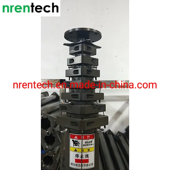 Aluminum Manual Winch Telescopic Mast 9m Height 