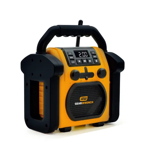 Battery and Mains Radio (DAB (DAB (+) FM Stereo FM Radio for 18V 3.5 mm Aux Input for External Device Playback Heavy Duty Housing 