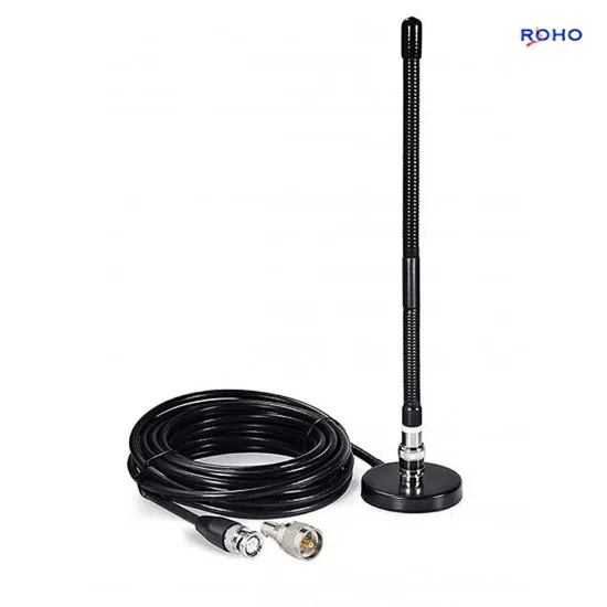 144/433MHz CB Radio Antenna BNC Pl259 Connector Soft Whip Magnetic Base Compatible with Cobra Midland Portable Handheld Car Mobile Radio Scanner 