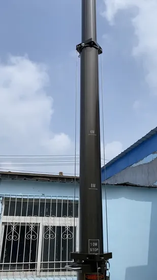 12m Light Weight Payloads Manual Crank up Telescopic Mast